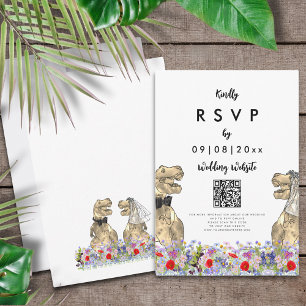 Código QR da resposta de casamento do tema do dino