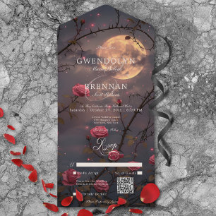 Código QR das Rosas vermelhas de Lua Cheia e Gótic