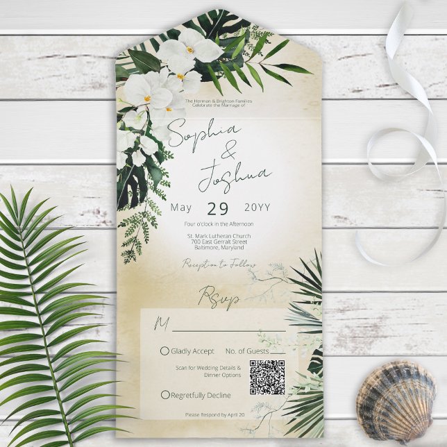 Código QR de Areia Tropical de Boho - Todos em Um  (Criador carregado)