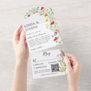 Código QR de Buquê de flor selvagem - Todos em um