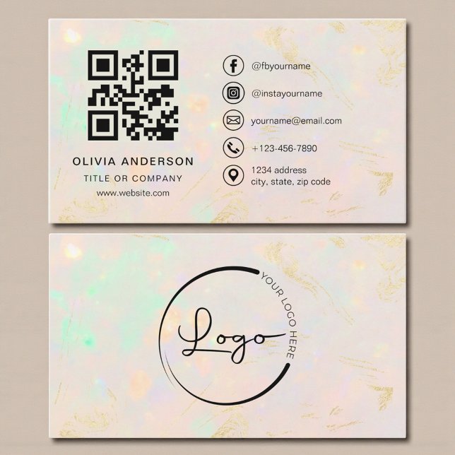 Código QR de Cartão de Visita Opala Profissional p (Criador carregado)