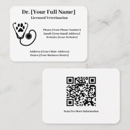 Código QR de Cartão de visita veterinária personal
