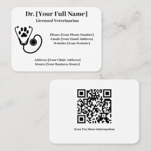Código QR de Cartão de visita veterinária personal