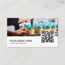 Código QR de cartões de visitas de cupcakes