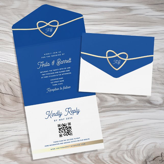 Código QR de Casamento Azul Real (Criador carregado)