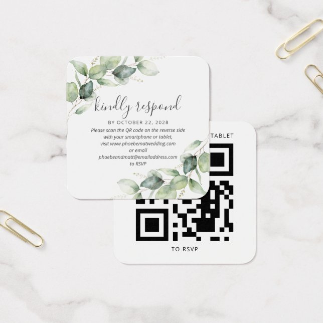 Código QR de Casamento Botânico de Eucalyptus Mode (Escritótio)