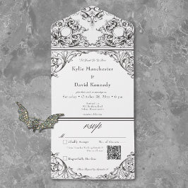 Código QR de Casamento Branco Preto até Morte