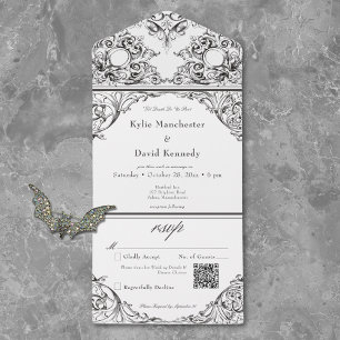 Código QR de Casamento Branco Preto até Morte
