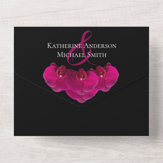 Código QR de Casamento da Fuchsia Orchid - (Verso)