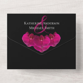 Código QR de Casamento da Fuchsia Orchid -