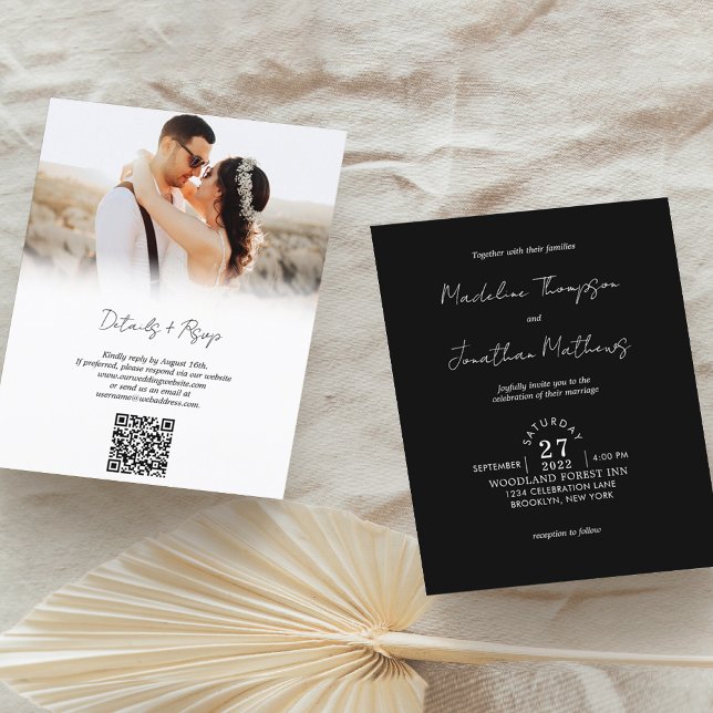 Código QR de Casamento de Casamento de Foto Branca (Criador carregado)