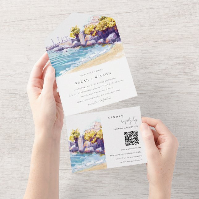Código QR de Casamento de Casamento de Seascape da (Tearaway)