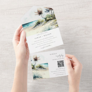 Código QR de Casamento de Casamento de Seascape na