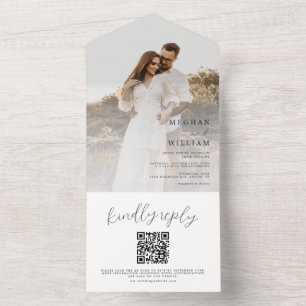 Código Qr de Casamento de Foto da Caligrafia Russa