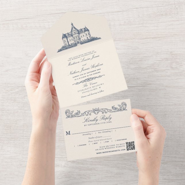 Código QR de Casamento de Manor de Chateau Antigo  (Tearaway)