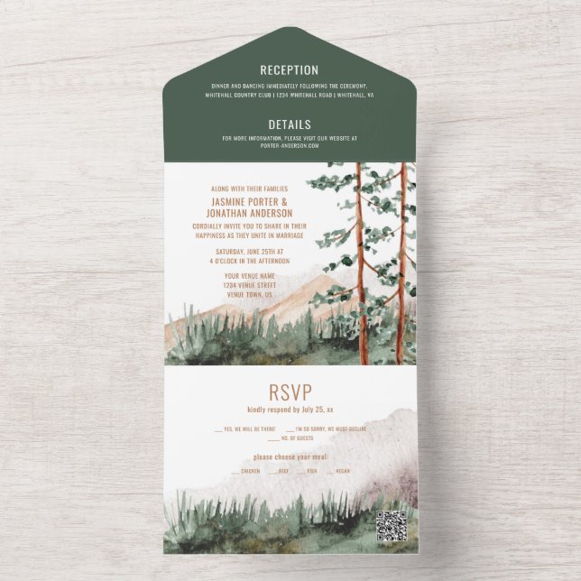 Código QR de Casamento de Nave de Árvore de Pinhei (Inside)