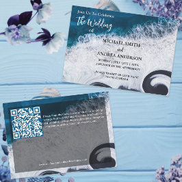 Código QR de Casamento de Praia Moderna do Oceano 