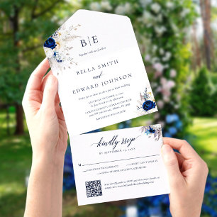 Código QR de Casamento do Monograma Floral Branco 