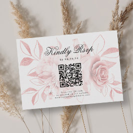 Código QR de Casamento Elegante RSVP Cor-de-rosa-r