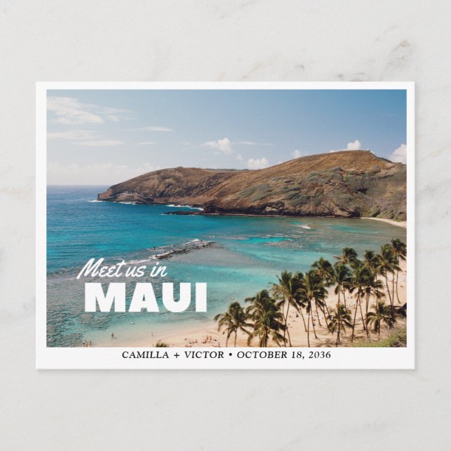 Código QR de Casamento em Maui Cartão Postal de Sa (Frente)
