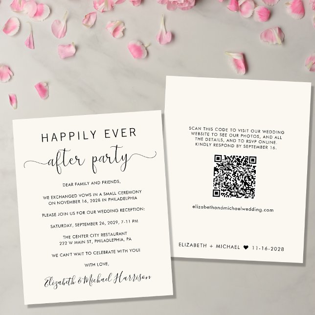 Código QR de Casamento Feliz Nunca Depois da Festa (Criador carregado)