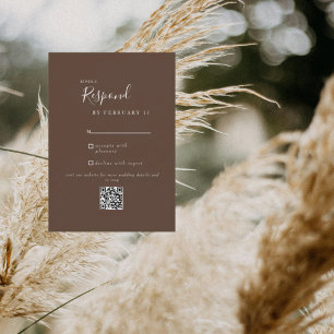 Código QR de Casamento Moderno Brown RSVP