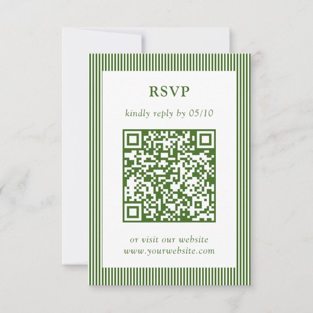 Código QR de Casamento RSVP de Casamento em Stripi (Frente)