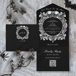 Código QR de Caveiras Góticas de Casamento Até a M
