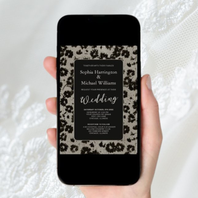 Código QR de Convite Digital para Casamento Elegan (Criador carregado)