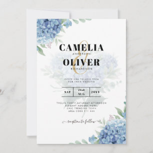 Código QR de Convite para Casamento de Hydrangea A