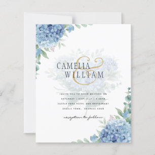 Código QR de Convite para Casamento de Hydrangea A