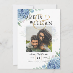 Código QR de Convite para Casamento de Hydrangea A