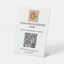 Código QR de empresa personalizado e sinal de Mesa