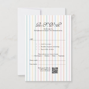 Código QR de Faixa Colorida para RSVP de Casamento