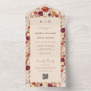 Código QR de Flores Silvestres de Outono para Casa