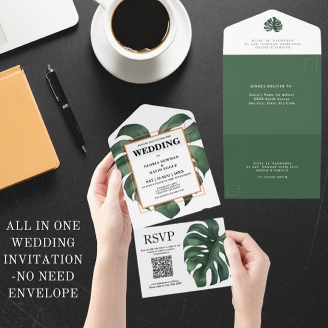 Código QR de Folha de Monstera Verde (Criador carregado)