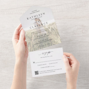 Código QR de Foto Clássico Casamento Elegante