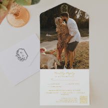 Código QR de Foto de Casamento com Monograma Minim