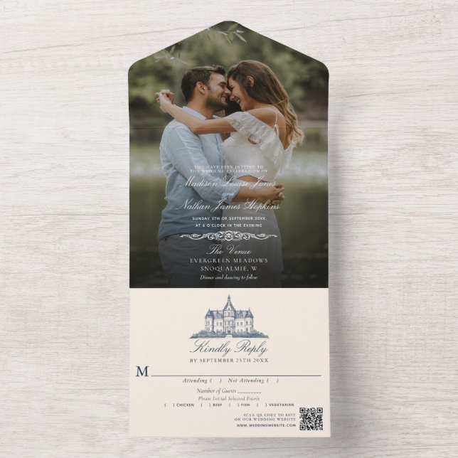 Código QR de Foto de Casamento do Elegante Old Cha (Interno)
