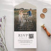 Código QR de Foto de Casamento Elegante Moderno