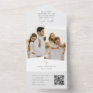 Código QR de Foto de Casamento Minimalista Moderno