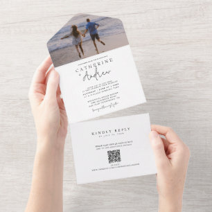 Código QR de Foto de Casamento Moderno - Tudo em U