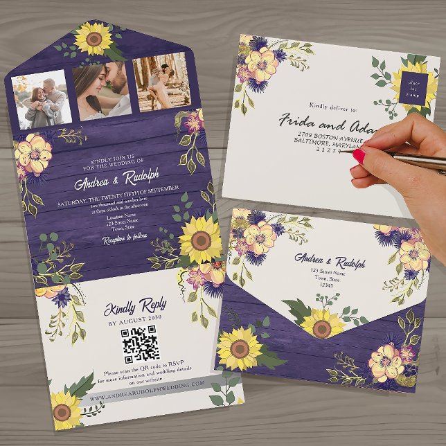 Código QR de Foto de Girassol Casamento (Criador carregado)