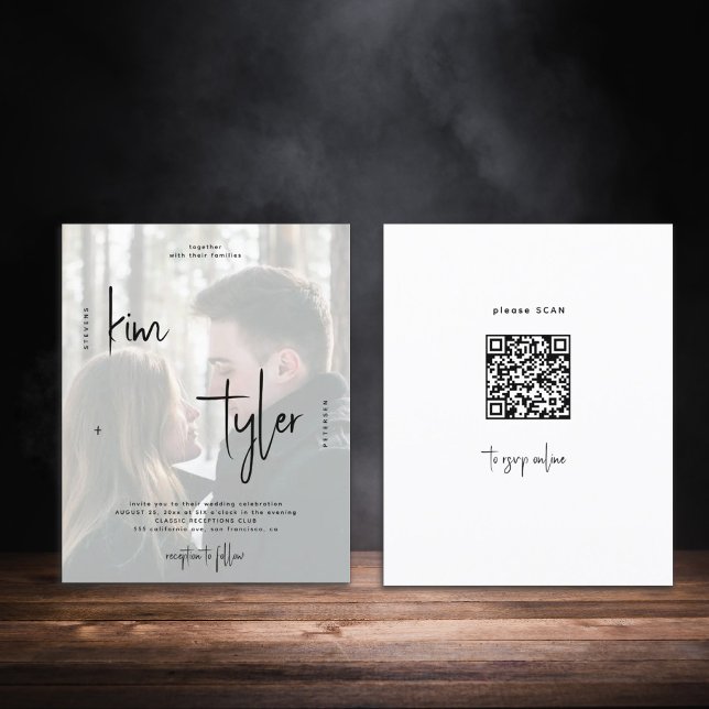 Código QR de foto de orçamento tudo em um convite  (Criador carregado)