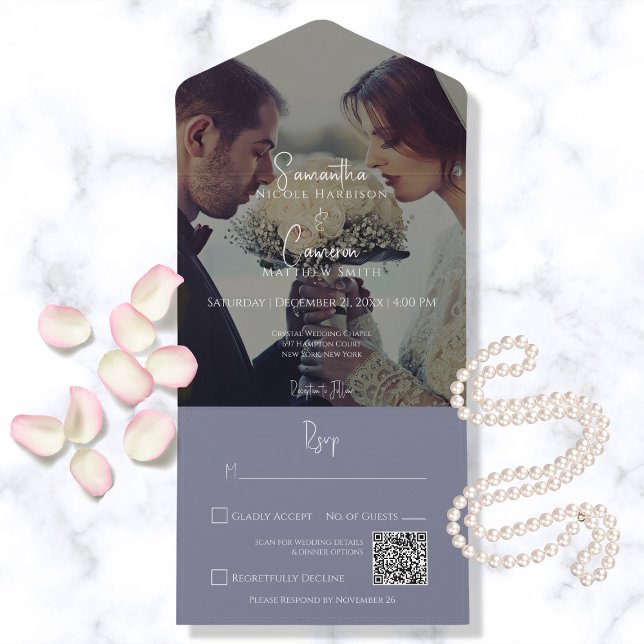 Código QR de Foto Elegante Roxo do Periwinkle Mode (Criador carregado)