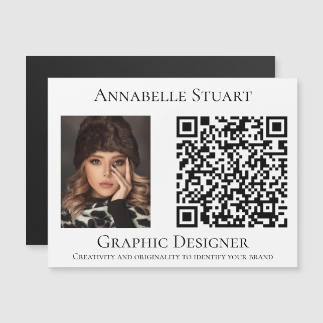 Código QR de foto Empresa Negócios Grande (Frente/Verso)