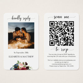 Código QR de Foto Floral do Burgundy Digitalize-me