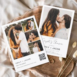 Código QR de foto minimalista do Chá do casal Bran