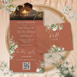 Código QR de Fotografia de Casamento com Flora de