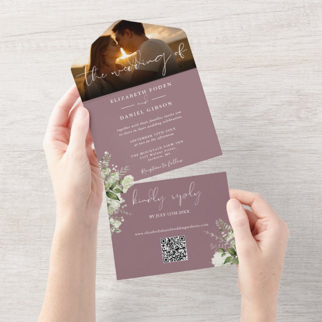 Código QR de Fotografia de Casamento com Flora em  (Aba destacável)